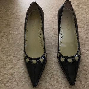 Ralph Lauren Black patent Leather heels.